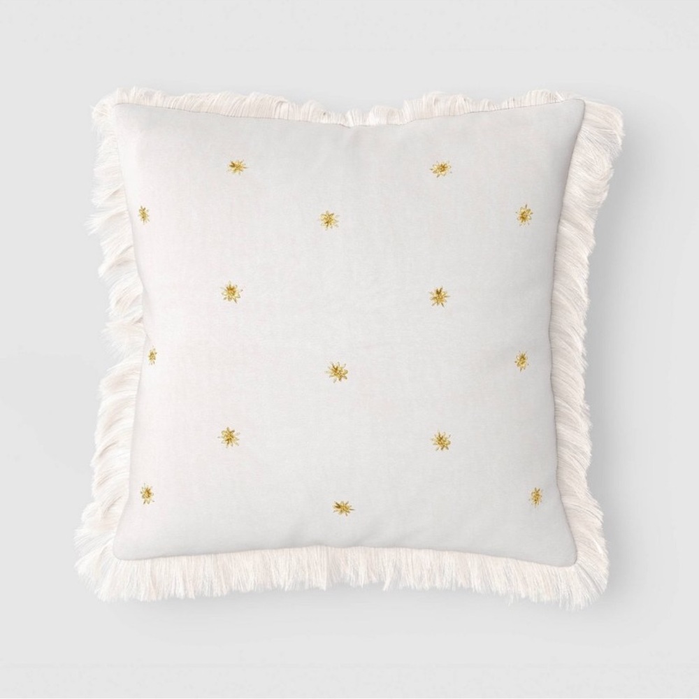 NEW Threshold Ivory Simple Gold Star 18” Throw Pillow
